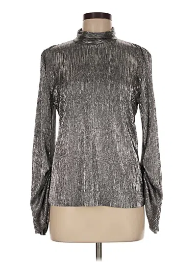 Pre-owned Zara Long Sleeve Blouse In Silver