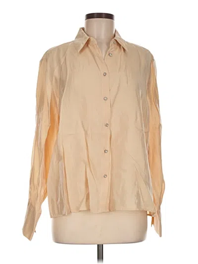 Zara Long Sleeve Blouse In Metallic