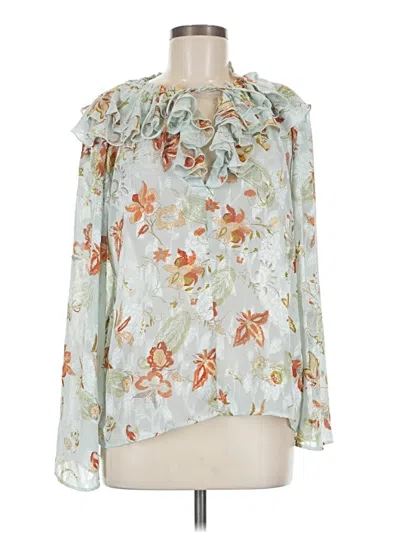 Pre-owned Zara Long Sleeve Blouse In Teal
