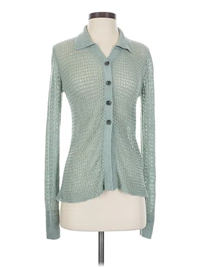 Pre-owned Zara Long Sleeve Blouse In Teal