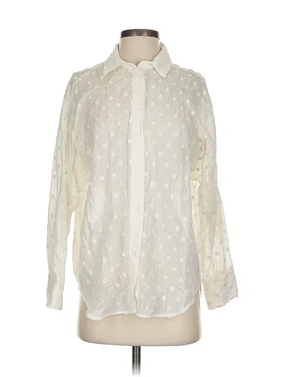 Pre-owned Zara Long Sleeve Blouse In White