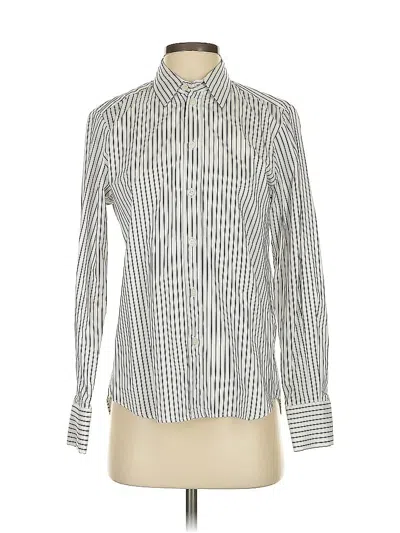 Pre-owned Zara Long Sleeve Blouse In White