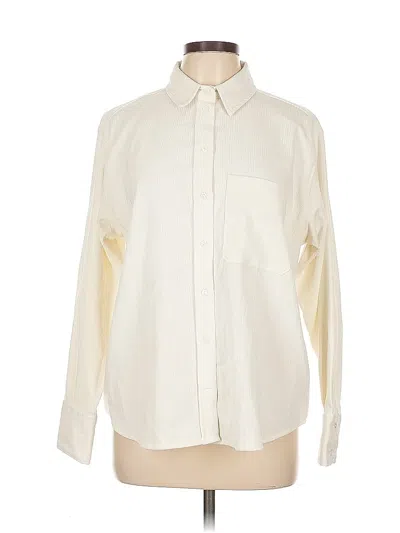 Pre-owned Zara Long Sleeve Blouse In White