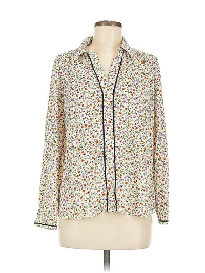 Pre-owned Zara Long Sleeve Blouse In White