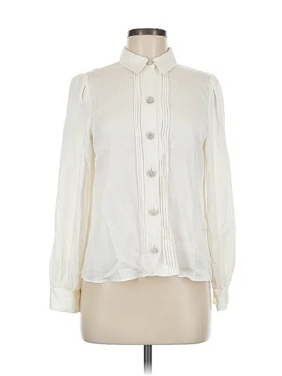 Pre-owned Zara Long Sleeve Blouse In White