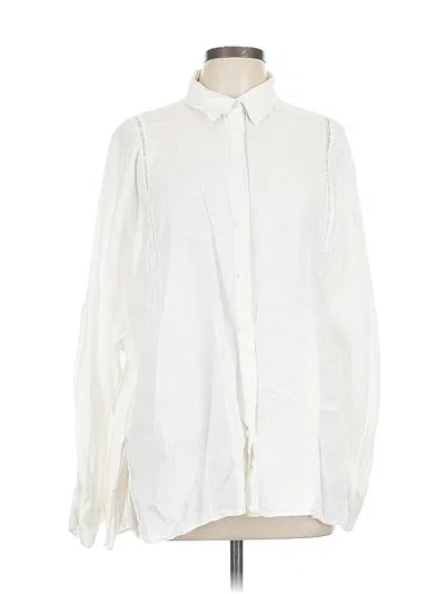 Pre-owned Zara Long Sleeve Blouse In White