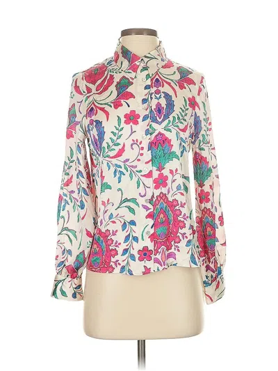 Pre-owned Zara Long Sleeve Blouse In White