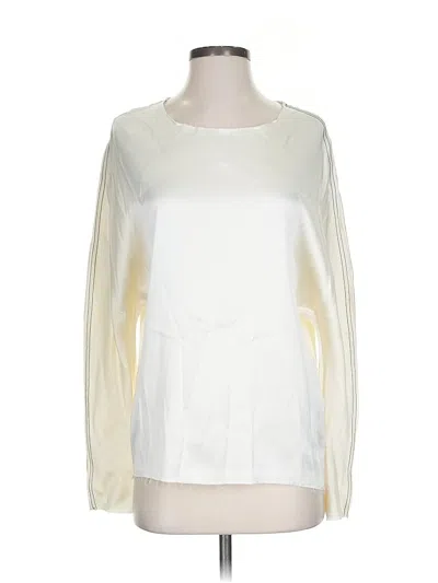 Pre-owned Zara Long Sleeve Blouse In White