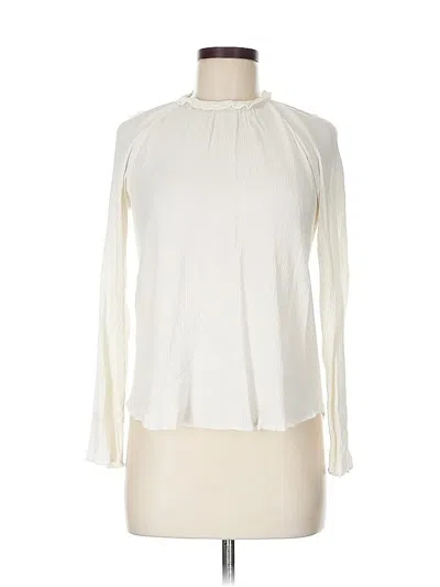 Pre-owned Zara Long Sleeve Blouse In White