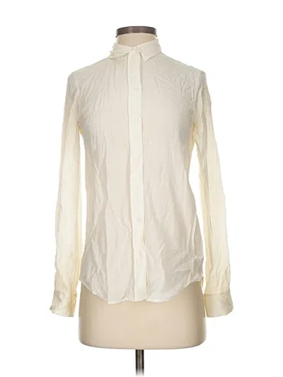 Pre-owned Zara Long Sleeve Blouse In White