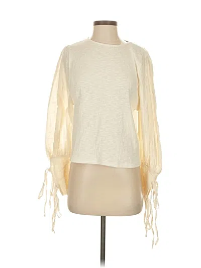 Pre-owned Zara Long Sleeve Blouse In White