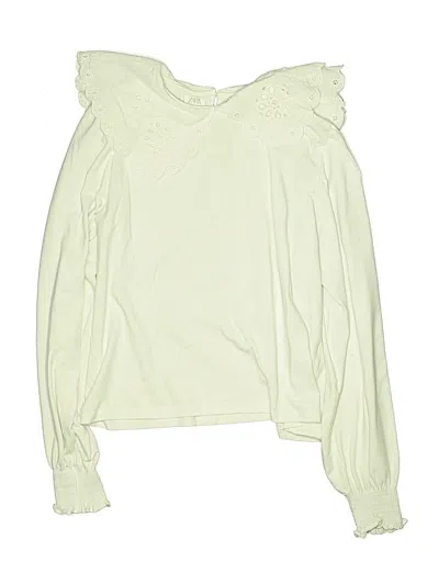 Pre-owned Zara Kids' Long Sleeve Blouse In White