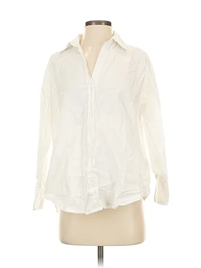 Pre-owned Zara Long Sleeve Blouse In White