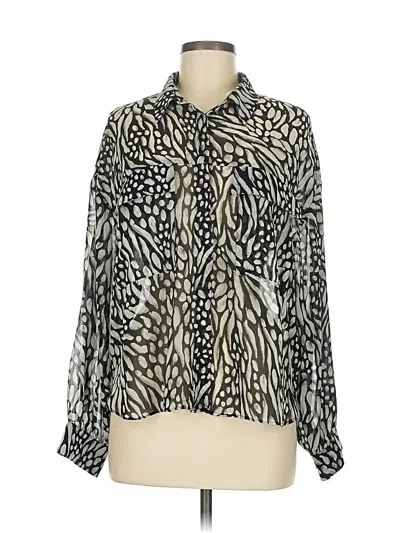 Pre-owned Zara Long Sleeve Blouse In White
