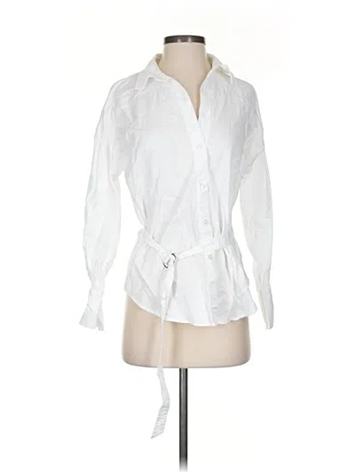 Pre-owned Zara Long Sleeve Blouse In White