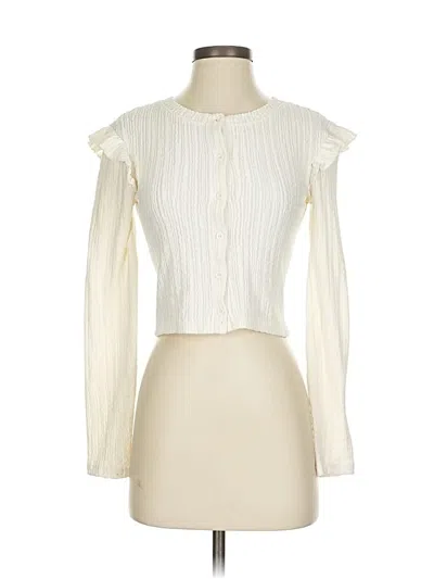 Pre-owned Zara Long Sleeve Blouse In White