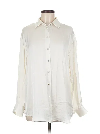 Pre-owned Zara Long Sleeve Blouse In White