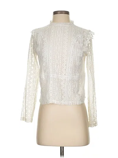 Pre-owned Zara Long Sleeve Blouse In White
