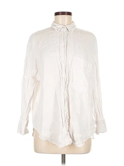 Pre-owned Zara Long Sleeve Blouse In White
