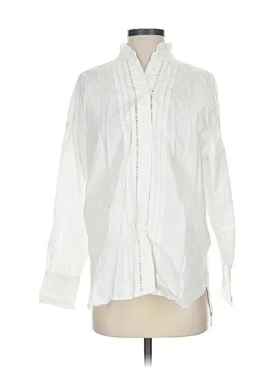 Pre-owned Zara Long Sleeve Blouse In White