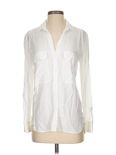 Pre-owned Zara Long Sleeve Blouse In White