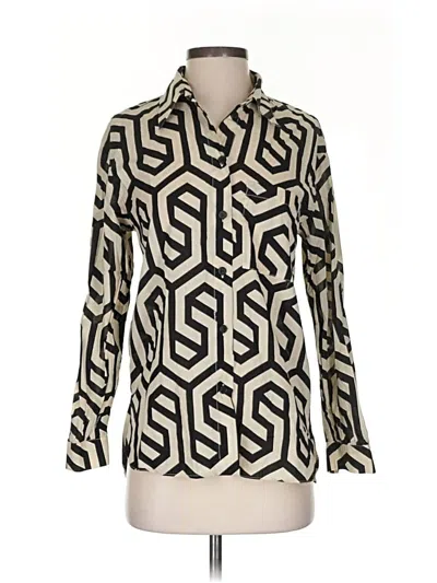 Pre-owned Zara Long Sleeve Blouse In White