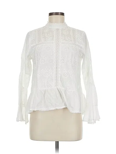 Pre-owned Zara Long Sleeve Blouse In White
