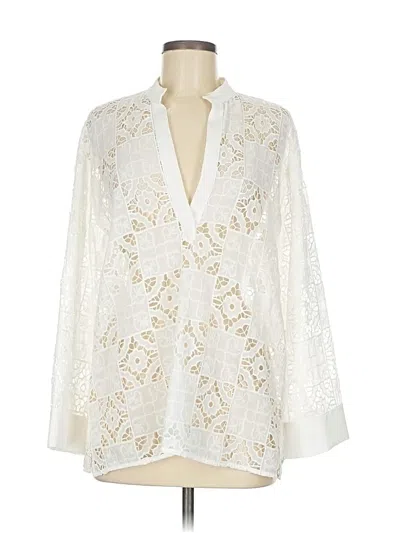 Pre-owned Zara Long Sleeve Blouse In White