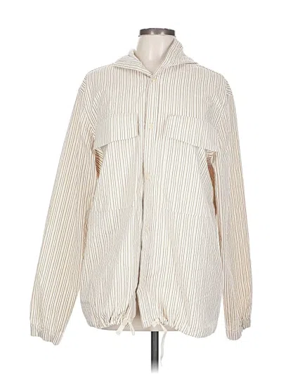 Pre-owned Zara Long Sleeve Blouse In White
