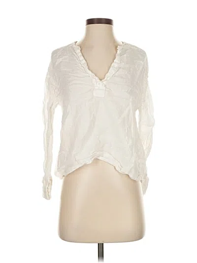 Pre-owned Zara Long Sleeve Blouse In White