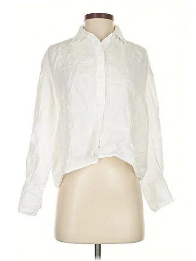 Pre-owned Zara Long Sleeve Blouse In White