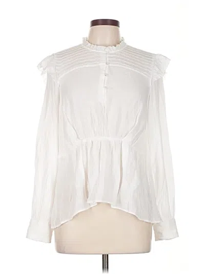 Pre-owned Zara Long Sleeve Blouse In White