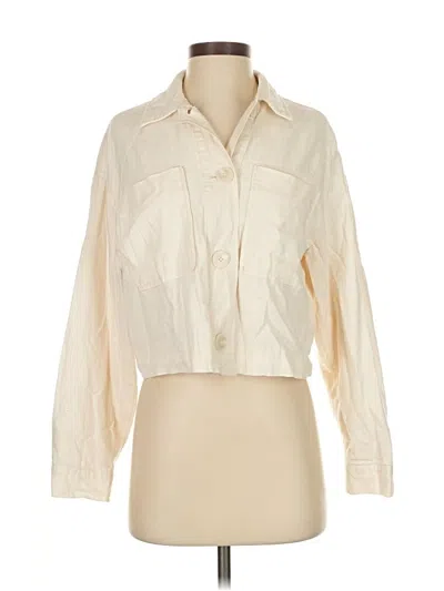 Pre-owned Zara Long Sleeve Blouse In White