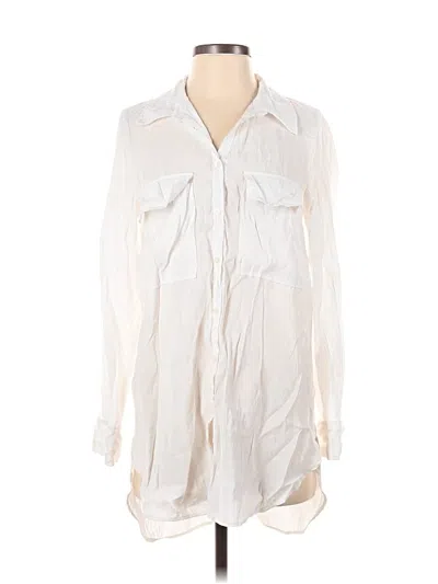 Pre-owned Zara Long Sleeve Blouse In White
