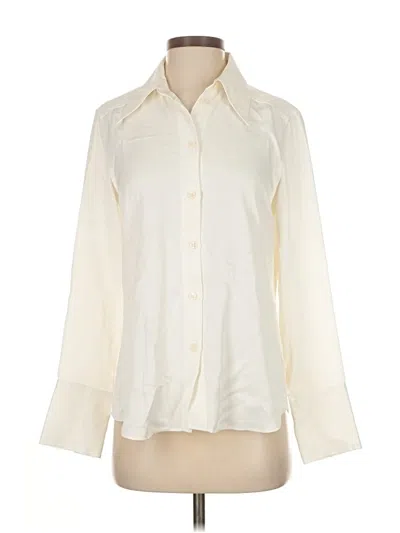 Pre-owned Zara Long Sleeve Blouse In White