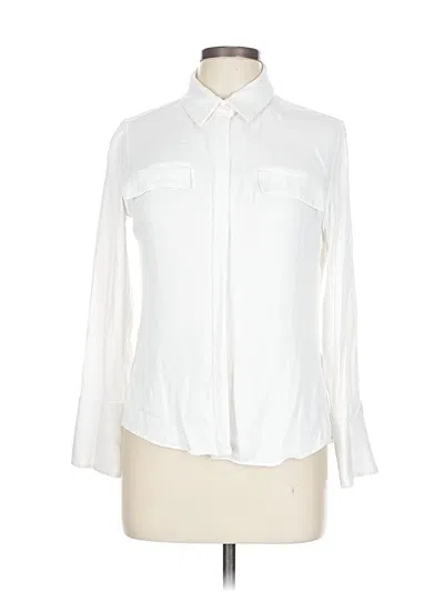 Pre-owned Zara Long Sleeve Blouse In White