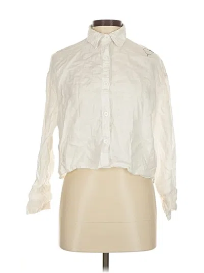 Pre-owned Zara Long Sleeve Blouse In White