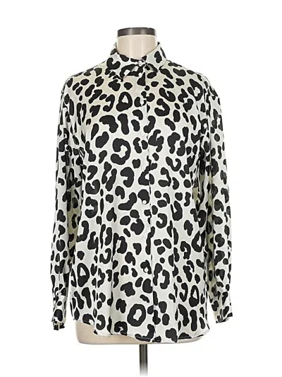 Pre-owned Zara Long Sleeve Blouse In White