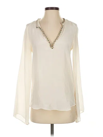 Pre-owned Zara Long Sleeve Blouse In White