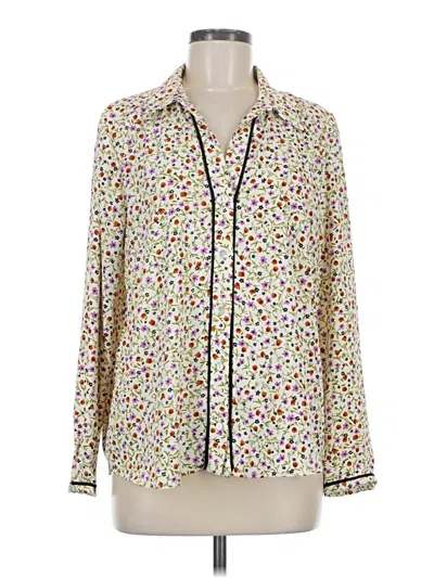 Pre-owned Zara Long Sleeve Blouse In White