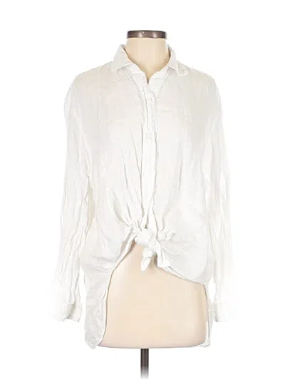 Pre-owned Zara Long Sleeve Blouse In White
