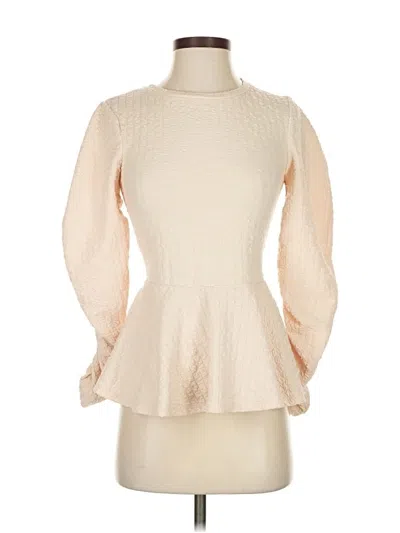 Pre-owned Zara Long Sleeve Blouse In White