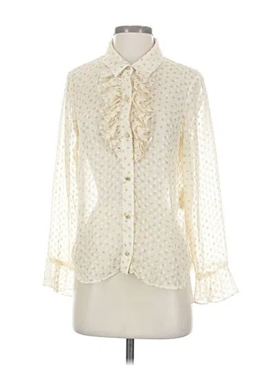 Pre-owned Zara Long Sleeve Blouse In White