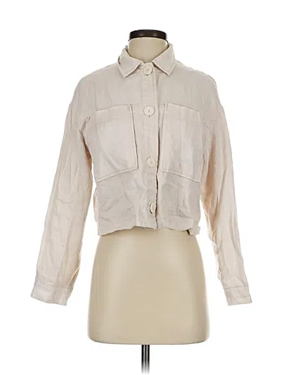 Pre-owned Zara Long Sleeve Blouse In White