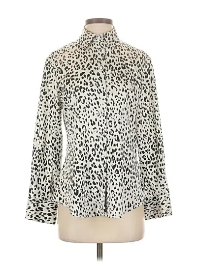 Pre-owned Zara Long Sleeve Blouse In White