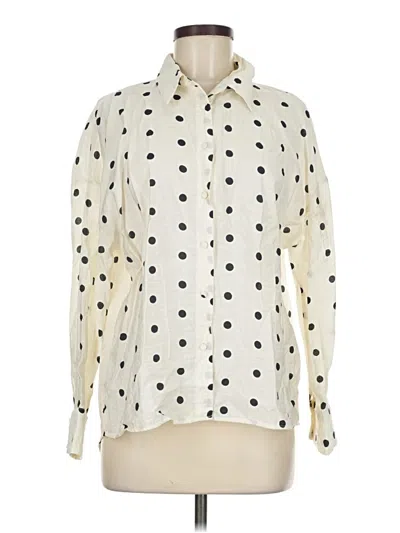 Pre-owned Zara Long Sleeve Blouse In White