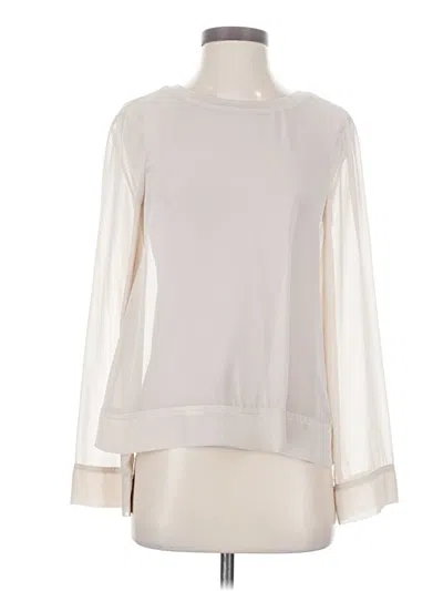Pre-owned Zara Long Sleeve Blouse In White