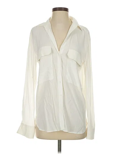 Pre-owned Zara Long Sleeve Blouse In White