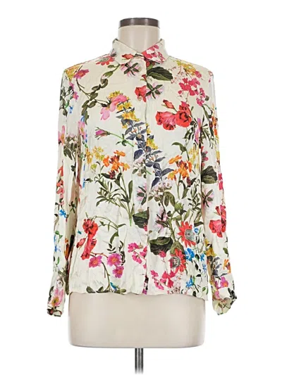 Pre-owned Zara Long Sleeve Blouse In White