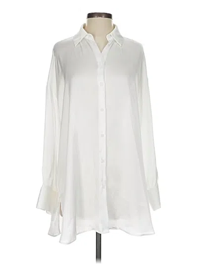 Pre-owned Zara Long Sleeve Blouse In White